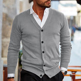 Men’s Knit Vest - Button-Front Long Sleeve Cardigan
