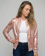 Almira - Shiny Womens Bomber Jacket With Zip